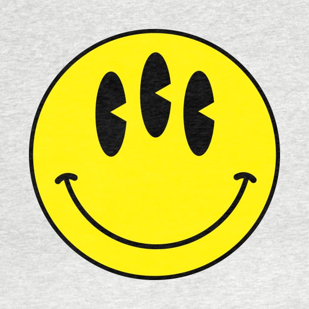 Trippy 90s acid house three eyed smiley face by shannlp